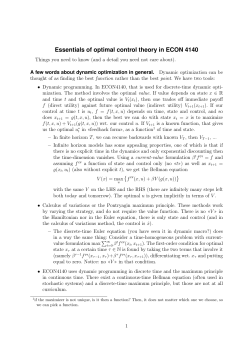 Essentials of optimal control theory in ECON 4140