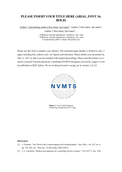 NVMTS 2017 template - RWTH