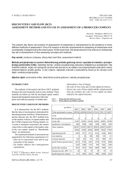 DISCOUNTED CASH FLOW (DCF) ASSESSMENT METHOD AND