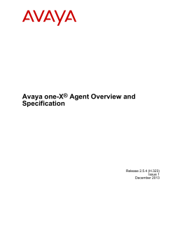 Avaya one-X&reg; Agent Overview and Specification