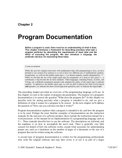02. Program documentation