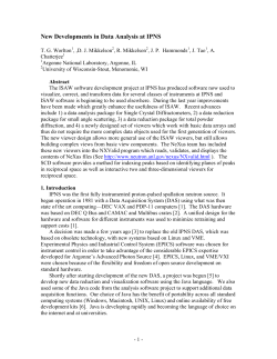 New Developments in Data Analysis at IPNS