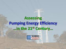 Pumping Energy Efficiency