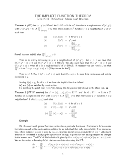 THE IMPLICIT FUNCTION THEOREM