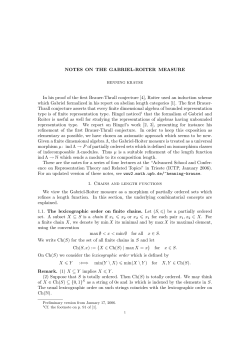 NOTES ON THE GABRIEL-ROITER MEASURE In his proof of the