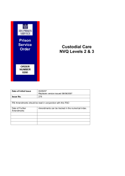 SECTION 1 &ndash; Custodial Care NVQ Level 3