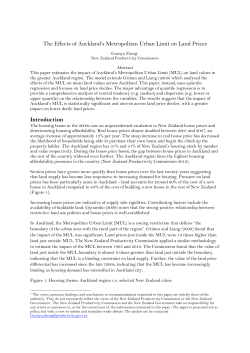 The effects of Auckland`s metropolitan urban limit on land prices