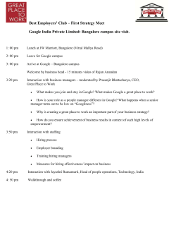 Best Employers` Club &ndash; First Strategy Meet Google India Private
