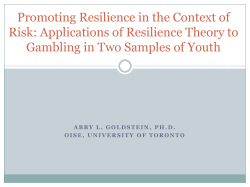 Slideshow - International Network of Child and Adolescent Resilience