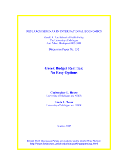 Greek Budget Realities: No Easy Options