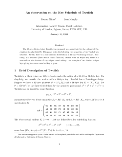 An observation on the Key Schedule of Twofish