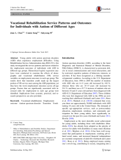 Vocational Rehabilitation Service Patterns and Outcomes