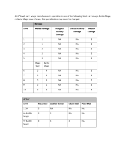 At 6th level, each Magic User chooses to specialize in one of the