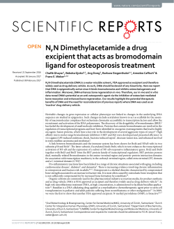N,N Dimethylacetamide a drug excipient that acts as bromodomain