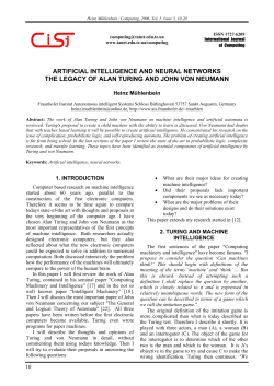 artificial intelligence and neural networks the legacy of alan turing