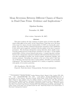 Mean Reversion Between Different Classes of Shares in Dual