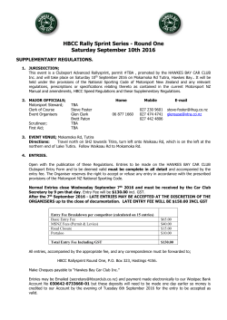 Round One Saturday September 10th 2016