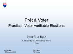 Pret a Voter - Cambridge Computer Lab