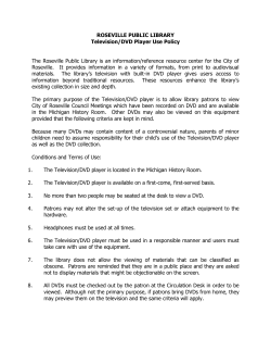 Television DVD Player Use Policy