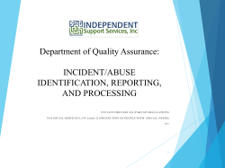 reporting incidents/accidents and allegations of abuse