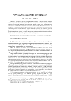 parallel bisection algorithms for solving the symmetric tridiagonal