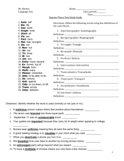 Ms. Berkey Name: Language Arts Class period:______ Date