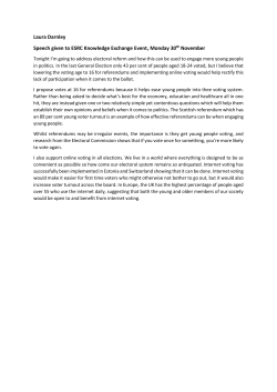 Laura Darnley Speech given to ESRC Knowledge Exchange Event