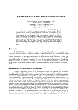 Bricolage and Model Driven Approach to design distant course