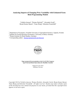 Analysing impacts of changing price variability with estinated farm