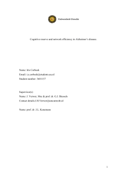 Cognitive reserve and network efficiency in Alzheimer`s disease