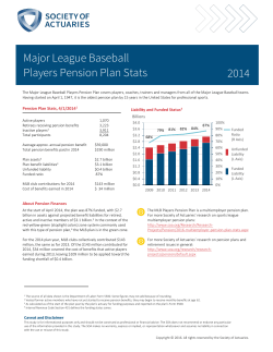 Major League Baseball Players Pension Plan Stats 2014