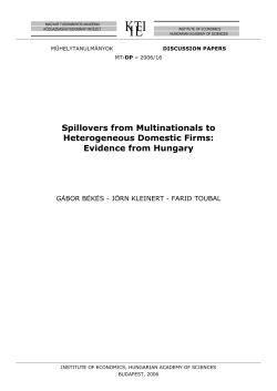 Spillovers from Multinationals to Heterogeneous Domestic Firms