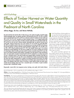 Effects of Timber Harvest on Water Quantity and Quality in Small