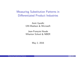 Measuring Substitution Patterns in Differentiated Product Industries