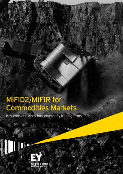 MiFID2/MIFIR for Commodities Markets