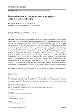 Transaction costs for carbon sequestration