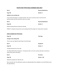 youth fast pitch rule changes 2016-2017