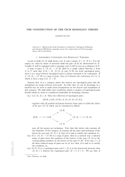 THE CONSTRUCTION OF THE ČECH HOMOLOGY THEORY 1