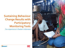 Simavi Participatory monitoring for sustaining behaviour