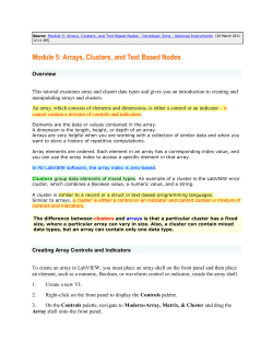 Module 5: Arrays, Clusters, and Text Based Nodes