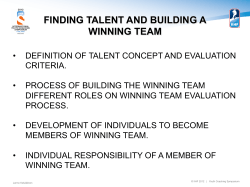 FINDING TALENT AND BUILDING A WINNING TEAM
