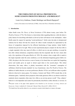 The Formation of Social Preferences