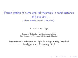 Formalization of some central theorems in combinatorics of finite sets