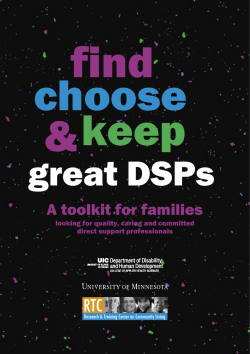A toolkit for families - Illinois Direct Support Professional Workforce