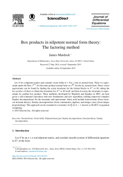 Box products in nilpotent normal form theory: The factoring