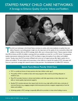 STAFFEd FAmily CHild CARE NETwORkS