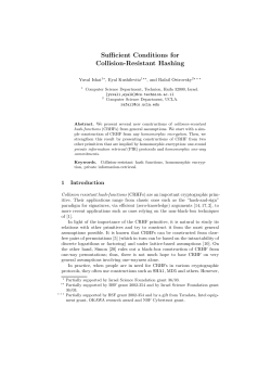 Sufficient Conditions for Collision-Resistant Hashing