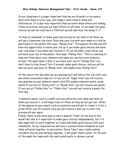 Miss Ridings` Behavior Management Plan &ndash; First Grade &ndash; Room 127