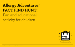 Allergy Adventures` FACT FIND HUNT! Fun and educational activity