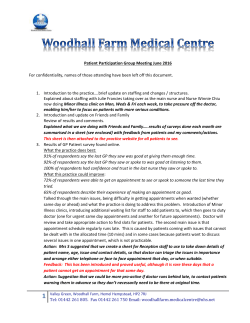 Minutes of the Patient Participation Group Meeting in June 2016